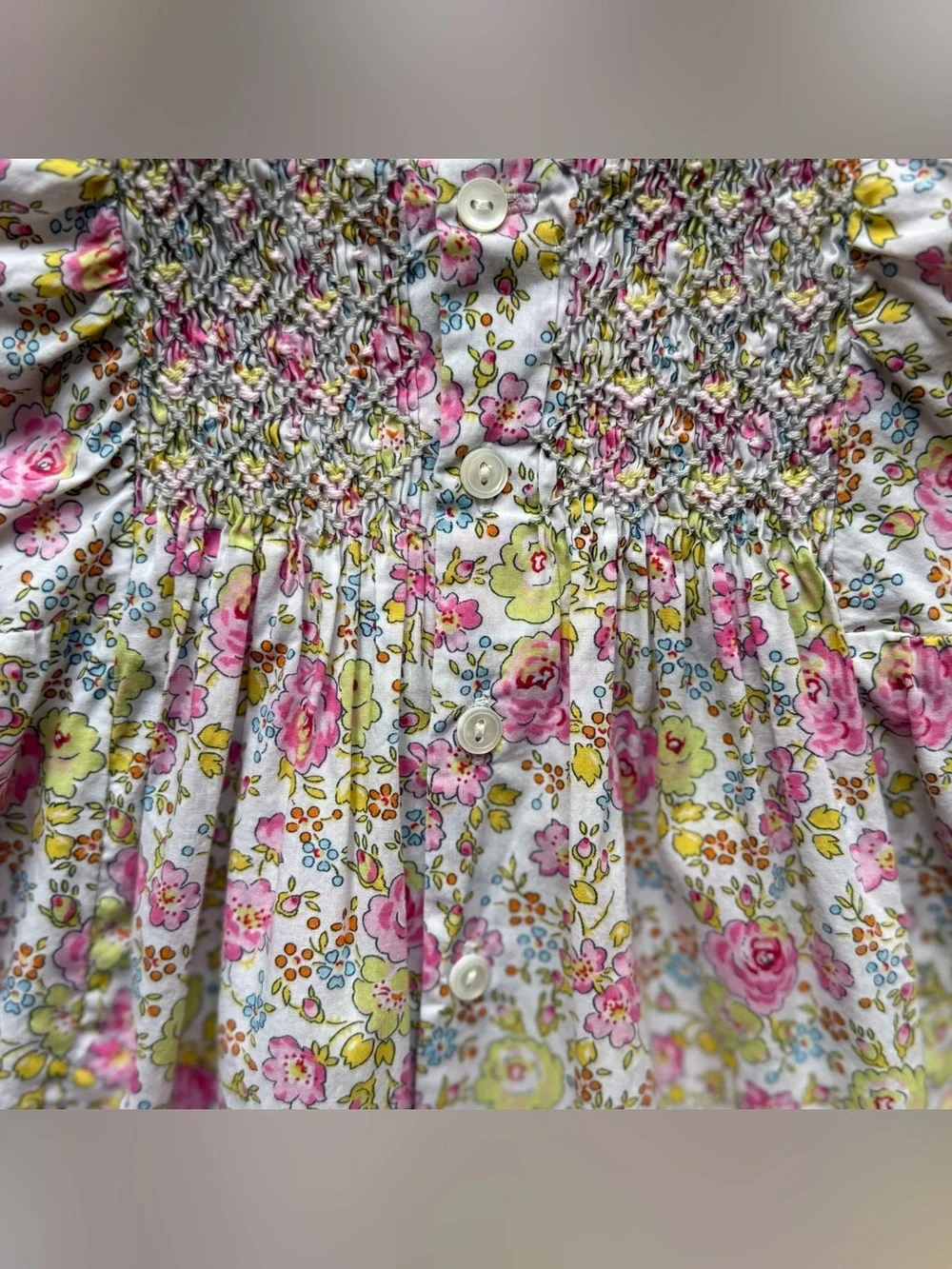 Bonpoint Girls Cadelili Smocked Liberty Floral Dress - Size 6M